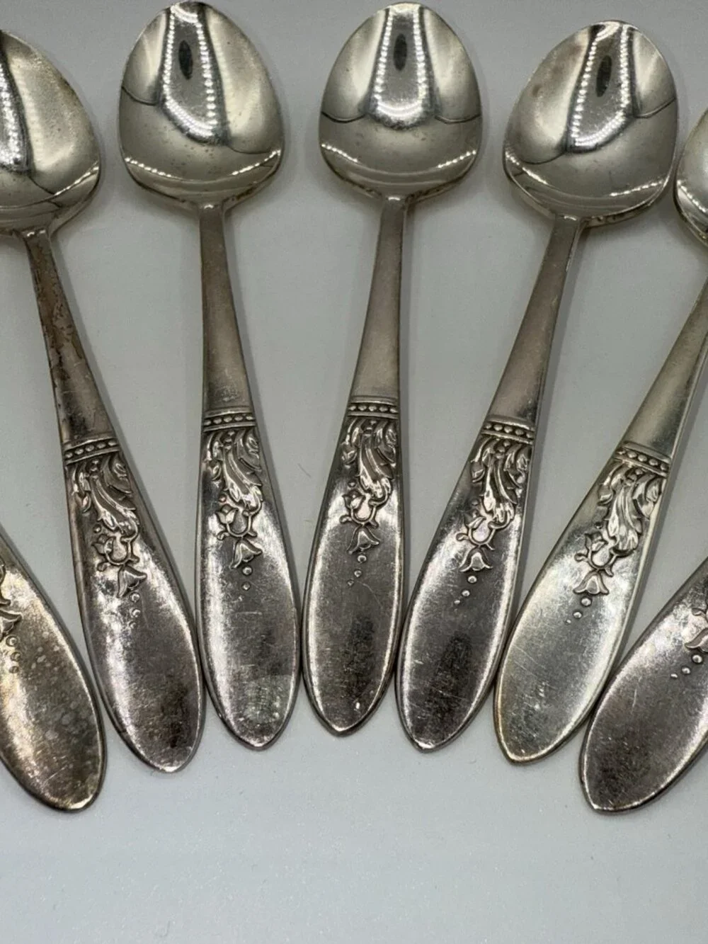 Oneida SL & GH Rogers Silverplate 1948 PRESENTATION Seven (7 ) 6” Teaspoons
